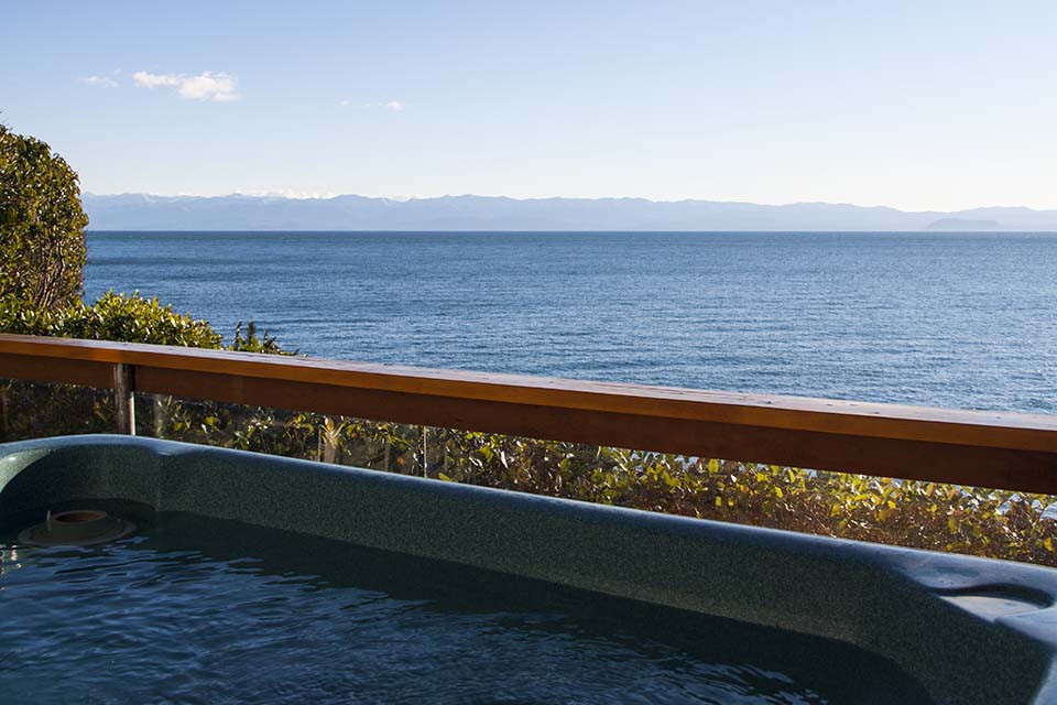 Private Hot Tub in Cottage 4 looking south